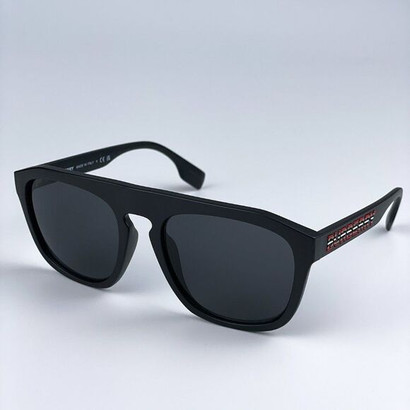 NEW Burberry BE4396U 346487 Matte Black Grey Square Unisex Sunglasses - Picture 1 of 9